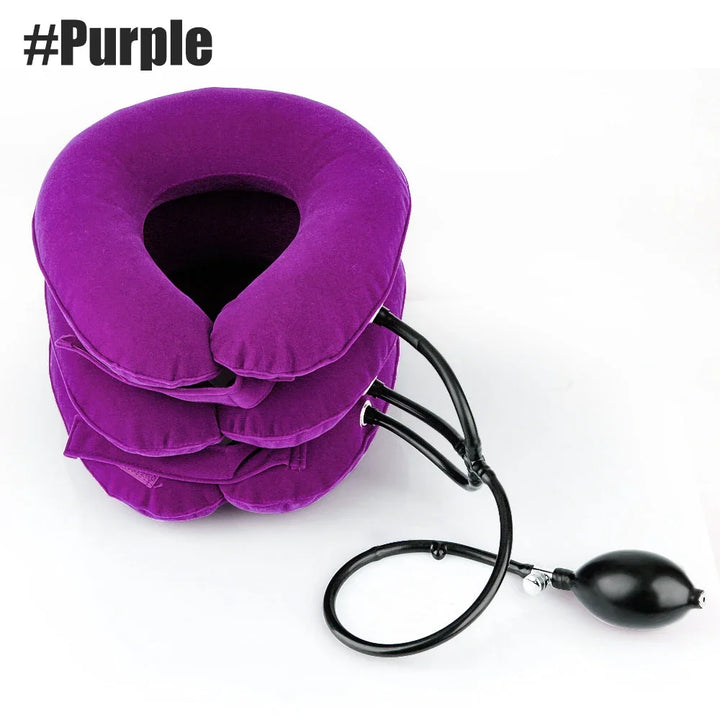 Adjustable Inflatable Cervical Neck Traction Device Air Pump Collar Neck Support Brace Spine Decompression Home Physiotherapy Rehabilitation