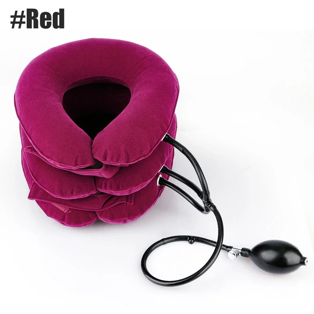Adjustable Inflatable Cervical Neck Traction Device Air Pump Collar Neck Support Brace Spine Decompression Home Physiotherapy Rehabilitation