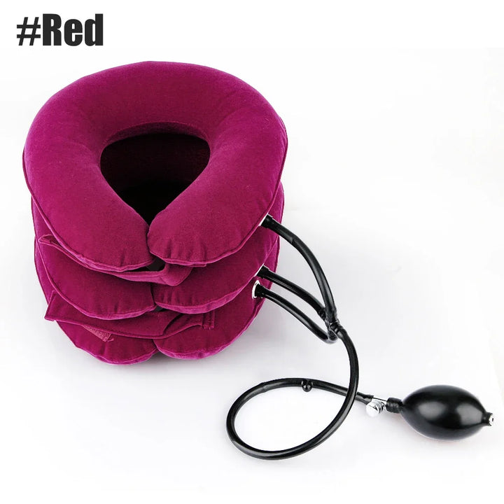 Adjustable Inflatable Cervical Neck Traction Device Air Pump Collar Neck Support Brace Spine Decompression Home Physiotherapy Rehabilitation