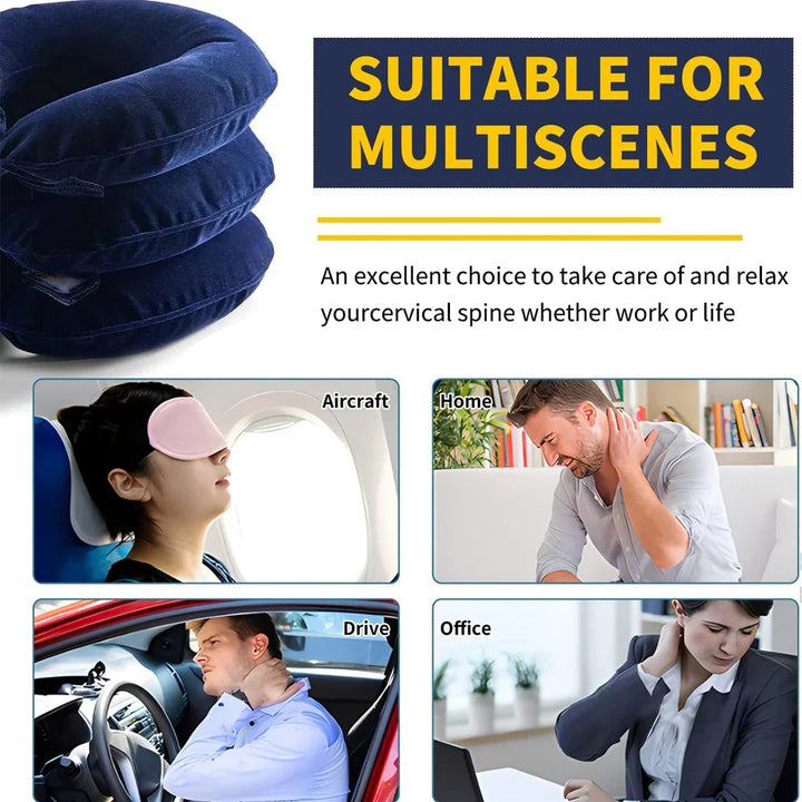 Adjustable Inflatable Cervical Neck Traction Device Air Pump Collar Neck Support Brace Spine Decompression Home Physiotherapy Rehabilitation