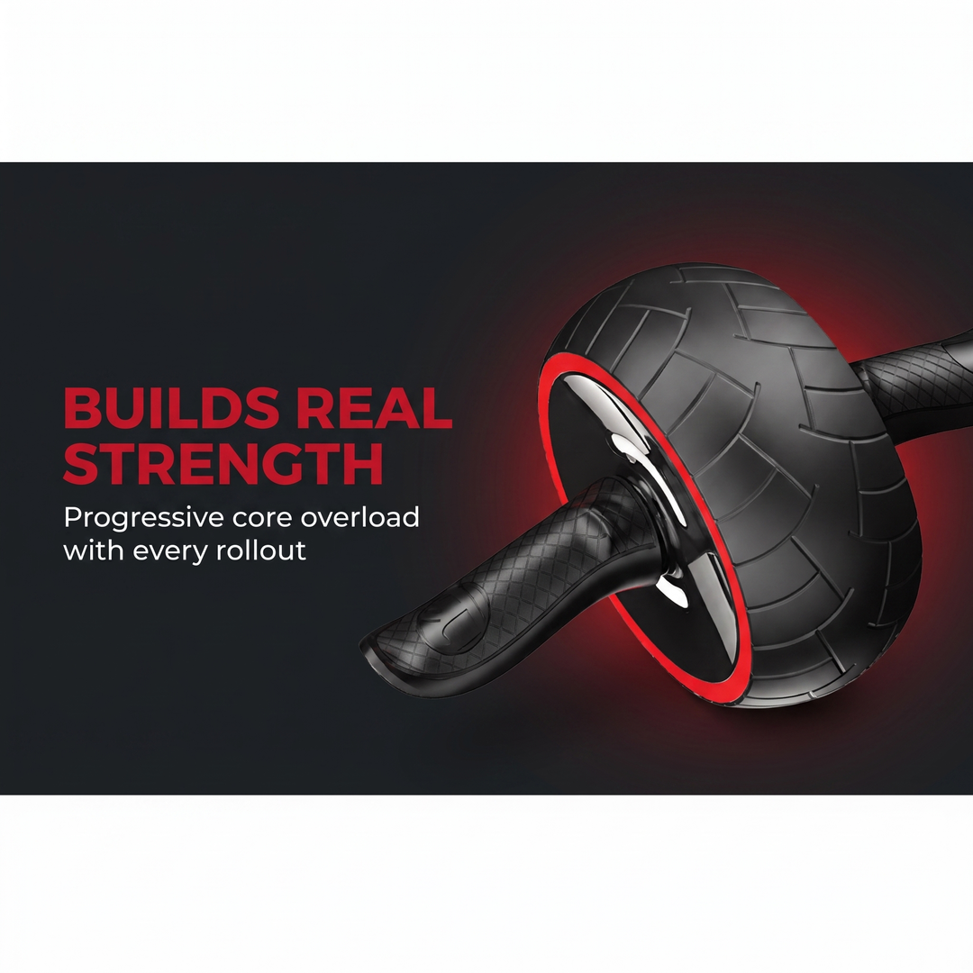 Adjustable Ab Roller Wheel Core Trainer Abdominal Exercise Wheel with Knee Pad Home Gym Strength Training Arms Back Belly Workout