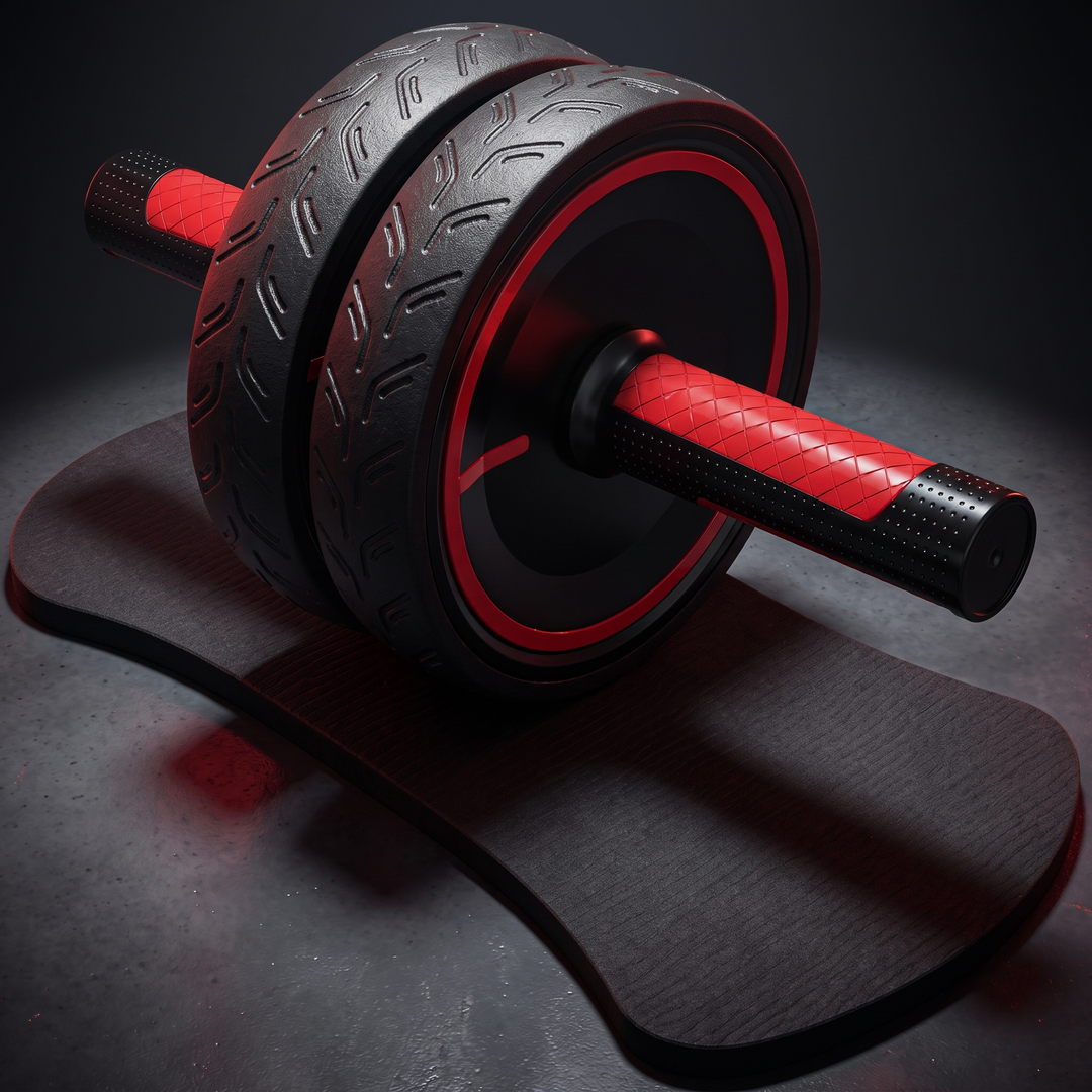 Adjustable Ab Roller Wheel Core Trainer Abdominal Exercise Wheel with Knee Pad Home Gym Strength Training Arms Back Belly Workout