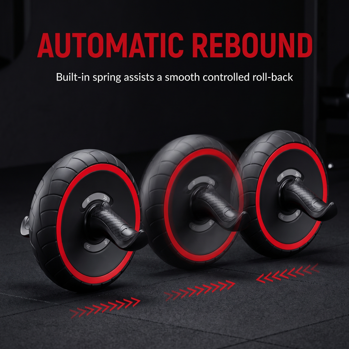 Adjustable Ab Roller Wheel Core Trainer Abdominal Exercise Wheel with Knee Pad Home Gym Strength Training Arms Back Belly Workout