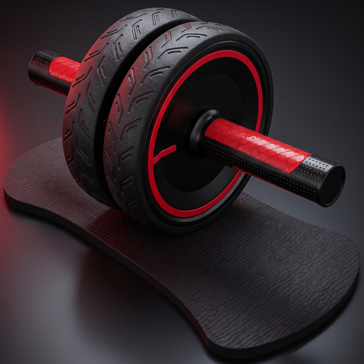 Adjustable Ab Roller Wheel Core Trainer Abdominal Exercise Wheel with Knee Pad Home Gym Strength Training Arms Back Belly Workout