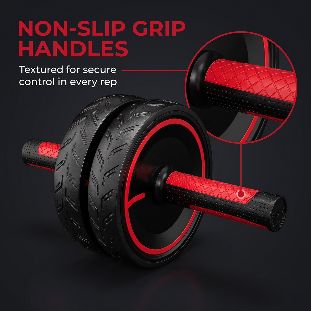 Adjustable Ab Roller Wheel Core Trainer Abdominal Exercise Wheel with Knee Pad Home Gym Strength Training Arms Back Belly Workout