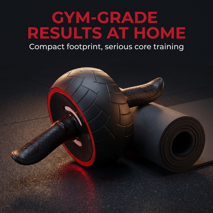 Adjustable Ab Roller Wheel Core Trainer Abdominal Exercise Wheel with Knee Pad Home Gym Strength Training Arms Back Belly Workout