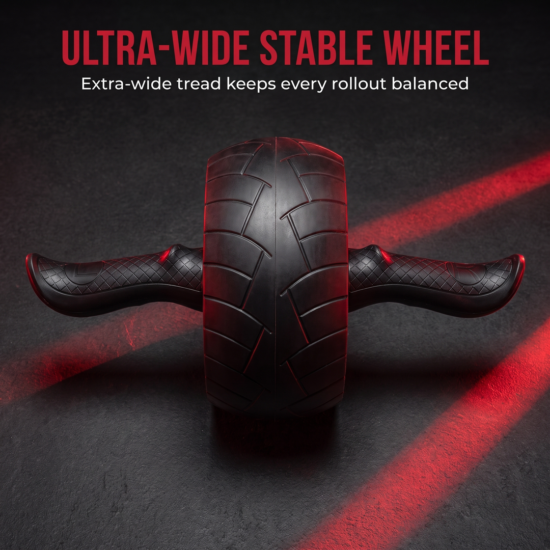 Adjustable Ab Roller Wheel Core Trainer Abdominal Exercise Wheel with Knee Pad Home Gym Strength Training Arms Back Belly Workout