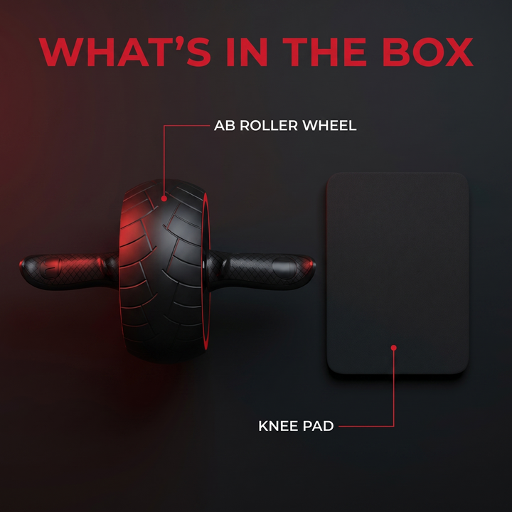 Adjustable Ab Roller Wheel Core Trainer Abdominal Exercise Wheel with Knee Pad Home Gym Strength Training Arms Back Belly Workout