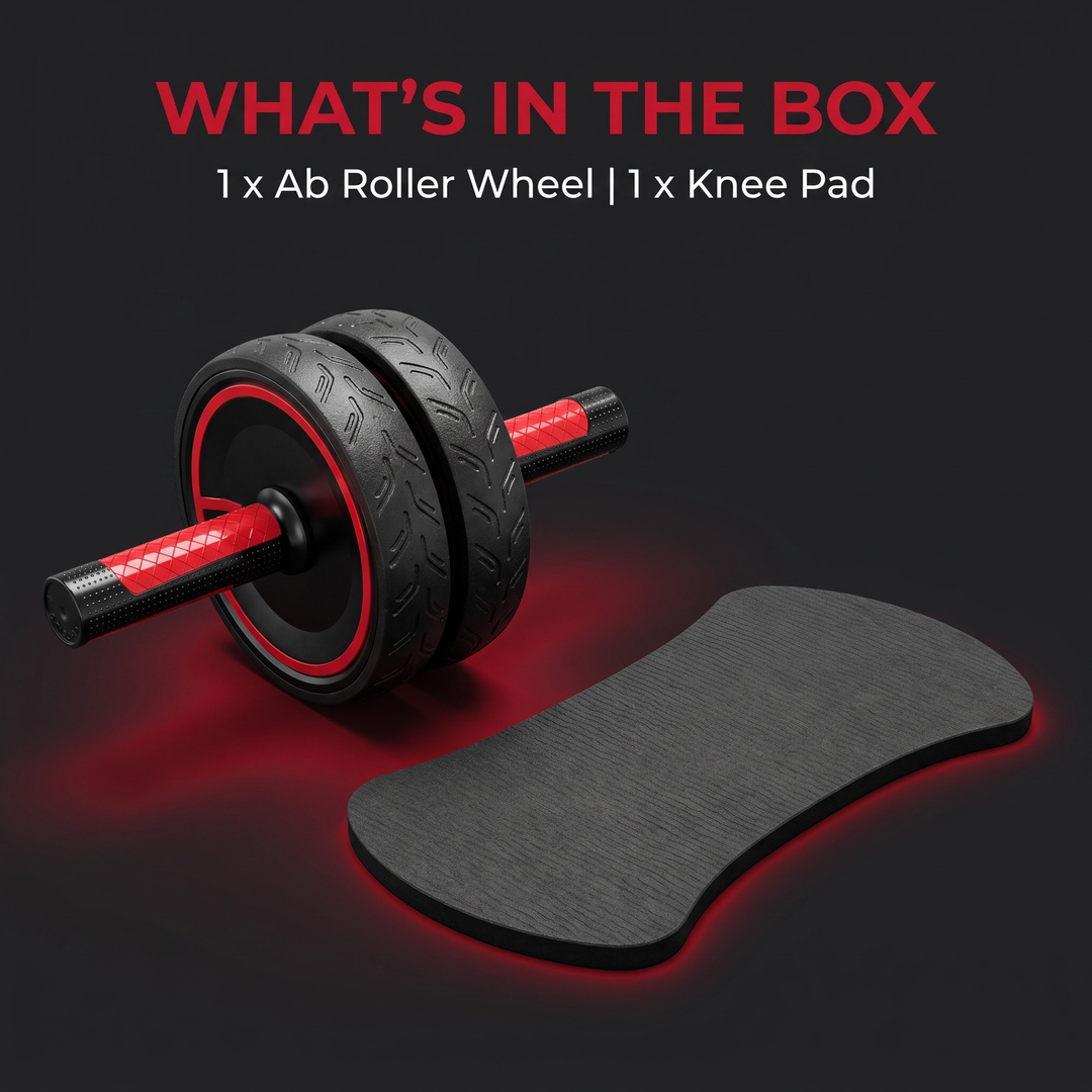 Adjustable Ab Roller Wheel Core Trainer Abdominal Exercise Wheel with Knee Pad Home Gym Strength Training Arms Back Belly Workout