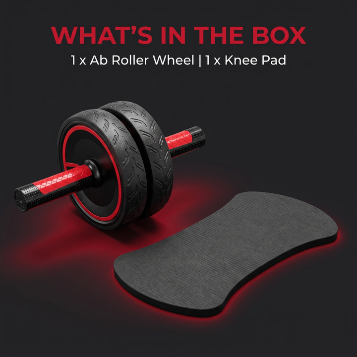 Adjustable Ab Roller Wheel Core Trainer Abdominal Exercise Wheel with Knee Pad Home Gym Strength Training Arms Back Belly Workout