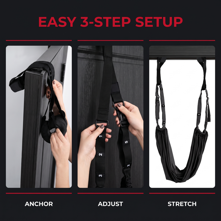 Adjustable Aerial Yoga Hammock Swing Strap Inversion Therapy Stretch Sling Aerial Silk Swing for Flexibility Core Training Home Gym