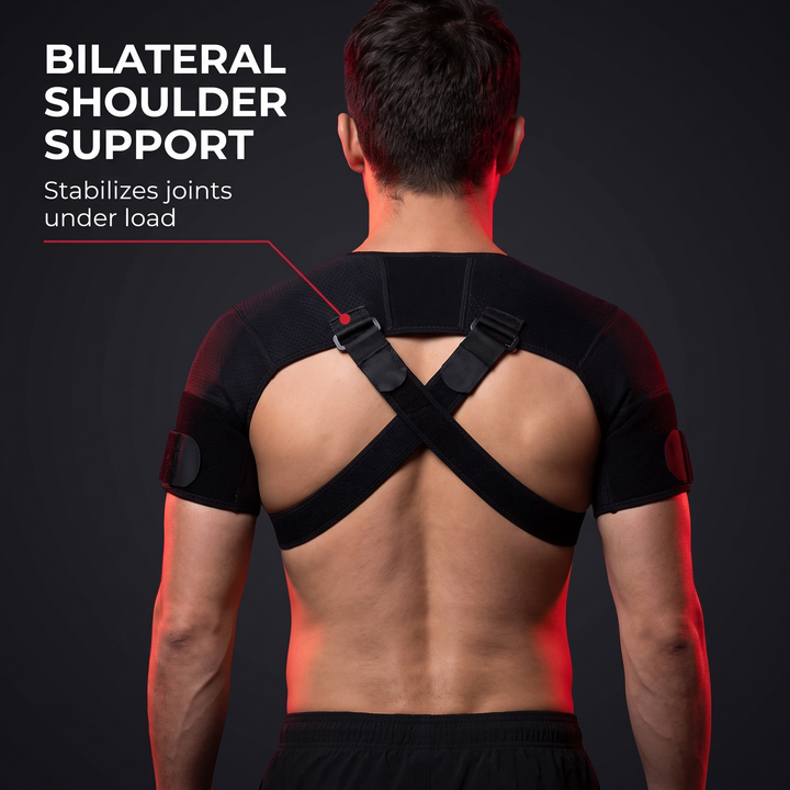 Adjustable Double Shoulder Support Brace Compression Shoulder Strap Breathable Bilateral Shoulder Protector for Running Gym Daily Use Sports Recovery