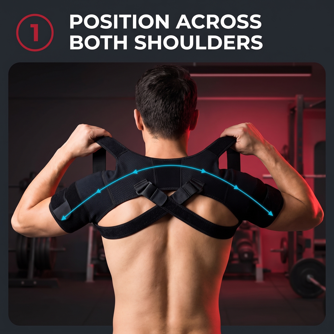 Adjustable Double Shoulder Support Brace Compression Shoulder Strap Breathable Bilateral Shoulder Protector for Running Gym Daily Use Sports Recovery