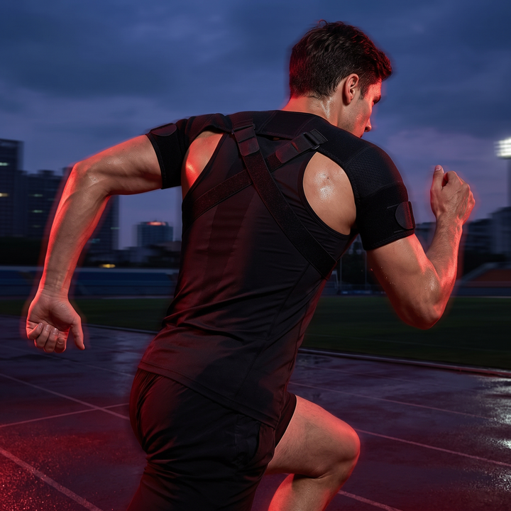 Adjustable Double Shoulder Support Brace Compression Shoulder Strap Breathable Bilateral Shoulder Protector for Running Gym Daily Use Sports Recovery