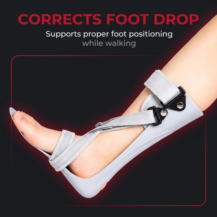 Adjustable Drop Foot Brace Breathable Ankle Foot Orthosis AFO Support Brace Dorsal Night Splint for Walking Recovery Rehabilitation Physiotherapy