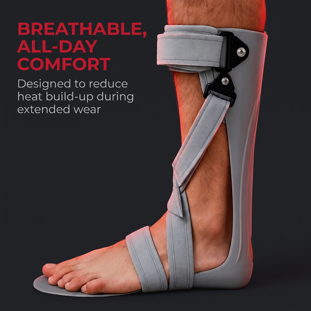 Adjustable Drop Foot Brace Breathable Ankle Foot Orthosis AFO Support Brace Dorsal Night Splint for Walking Recovery Rehabilitation Physiotherapy