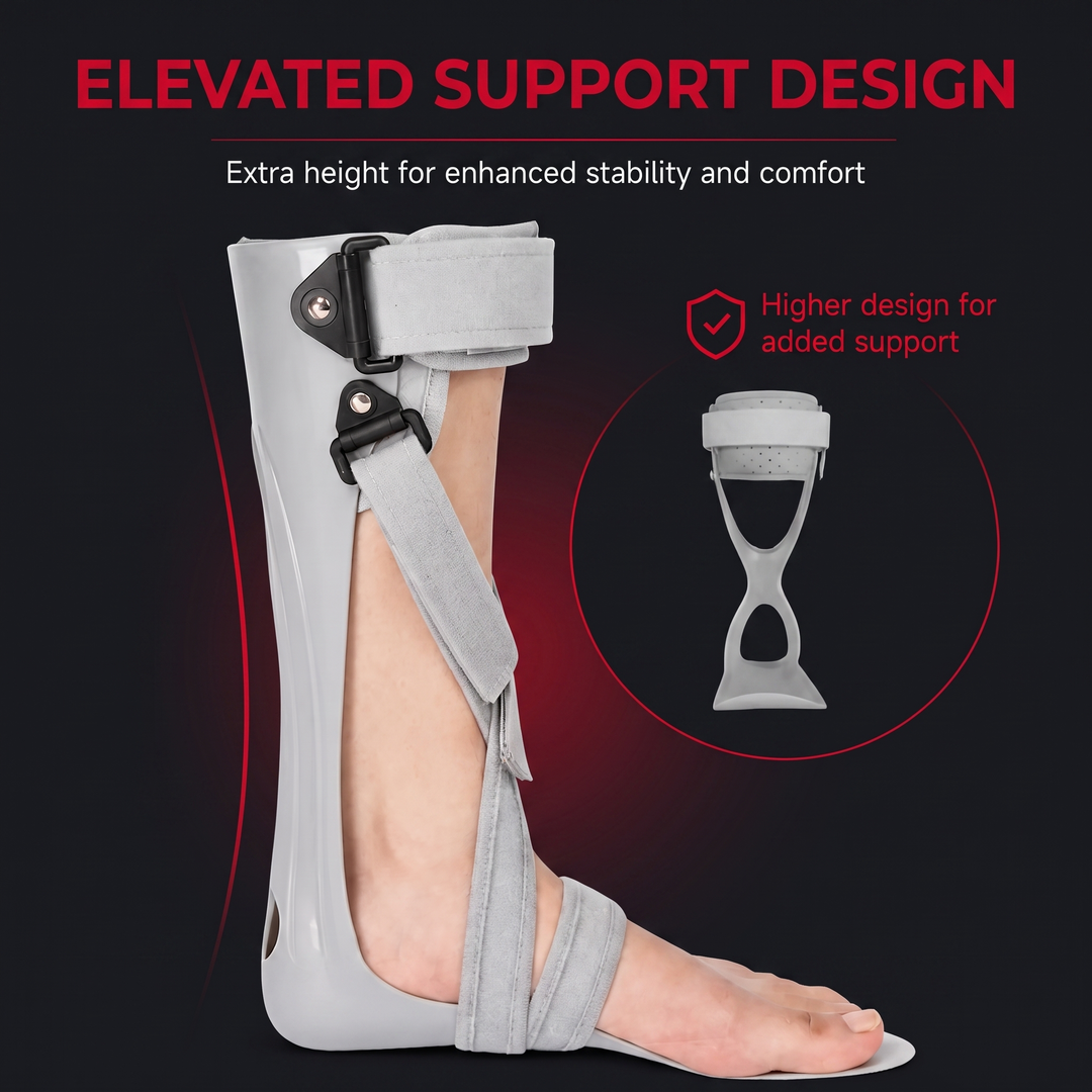 Adjustable Drop Foot Brace Breathable Ankle Foot Orthosis AFO Support Brace Dorsal Night Splint for Walking Recovery Rehabilitation Physiotherapy