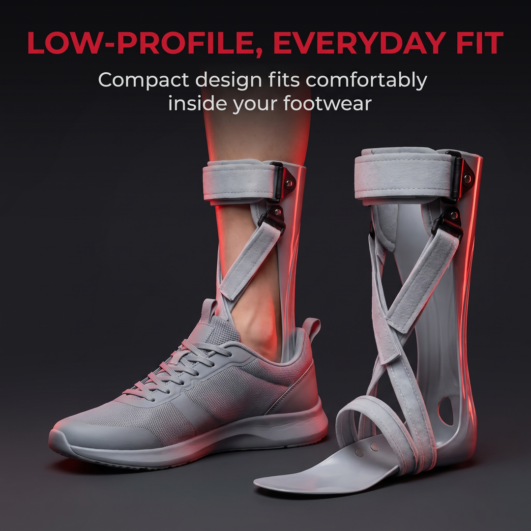 Adjustable Drop Foot Brace Breathable Ankle Foot Orthosis AFO Support Brace Dorsal Night Splint for Walking Recovery Rehabilitation Physiotherapy