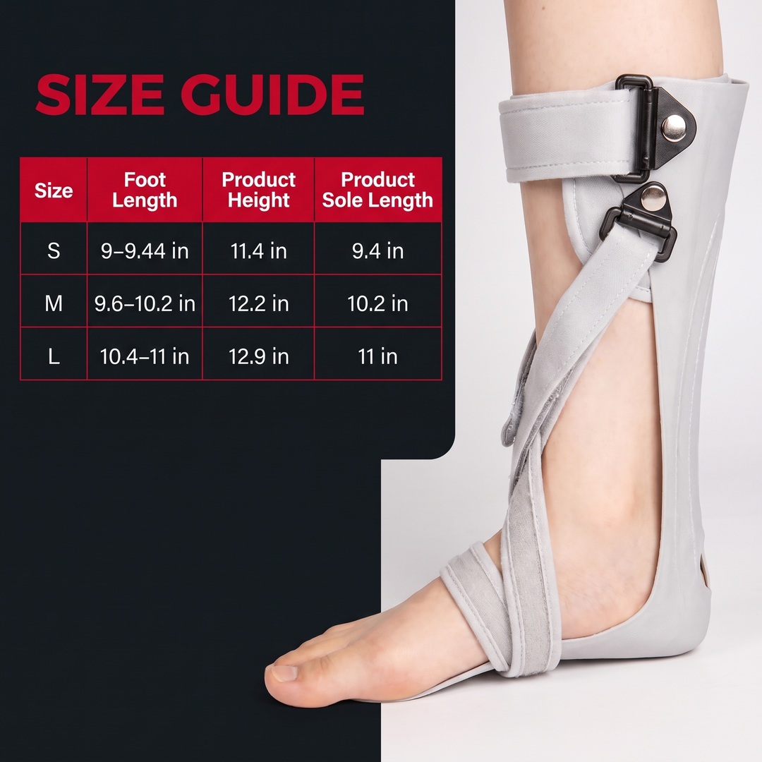 Adjustable Drop Foot Brace Breathable Ankle Foot Orthosis AFO Support Brace Dorsal Night Splint for Walking Recovery Rehabilitation Physiotherapy