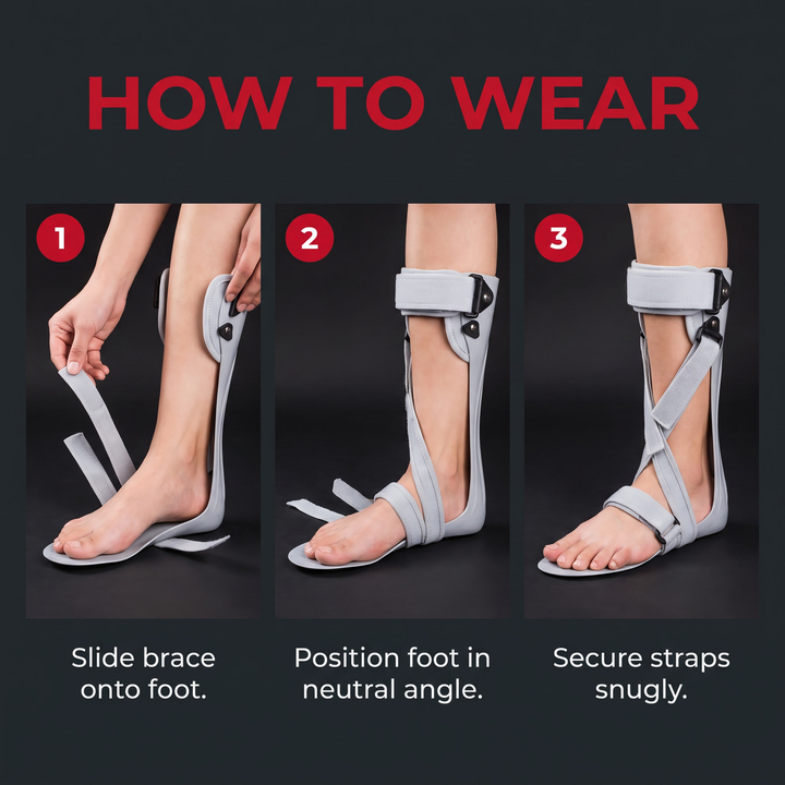 Adjustable Drop Foot Brace Breathable Ankle Foot Orthosis AFO Support Brace Dorsal Night Splint for Walking Recovery Rehabilitation Physiotherapy