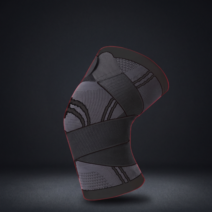 Adjustable Elastic Knee Support Brace Compression Sleeve Knee Stabiliser for Basketball Volleyball Fitness Training Home Gym Workout Recovery - Black