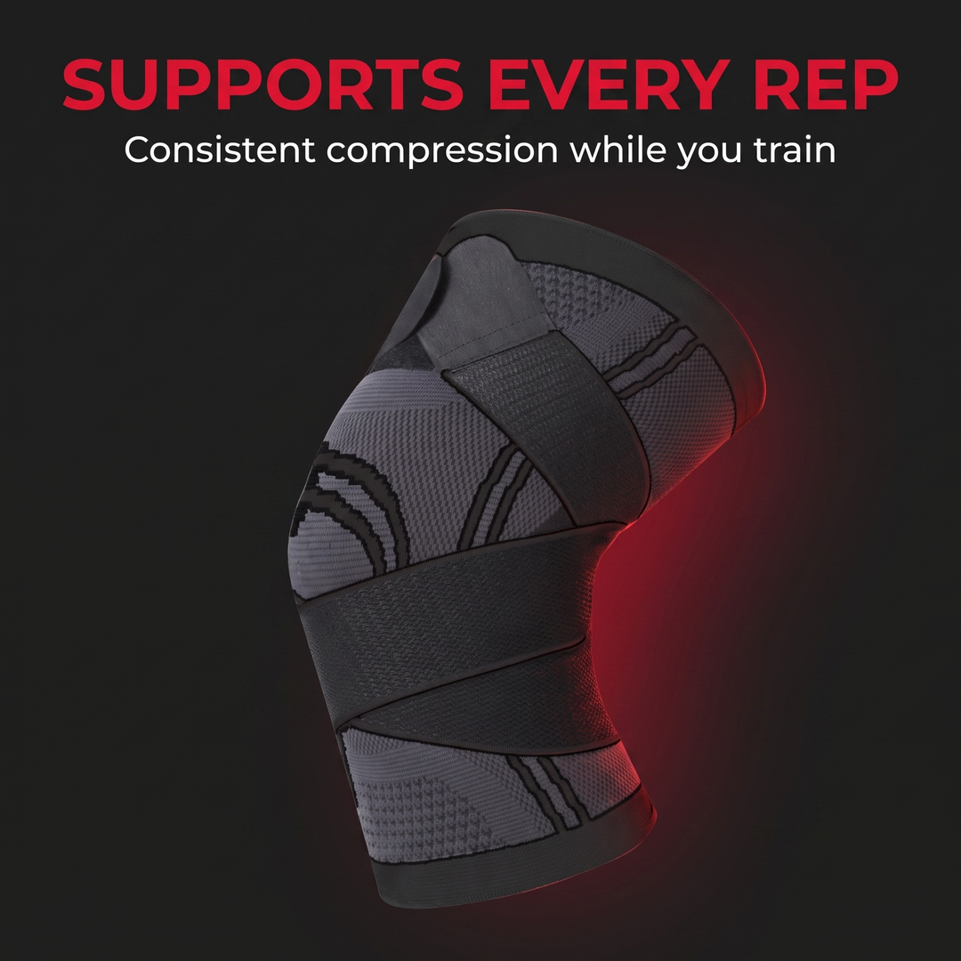 Adjustable Elastic Knee Support Brace Compression Sleeve Knee Stabiliser for Basketball Volleyball Fitness Training Home Gym Workout Recovery