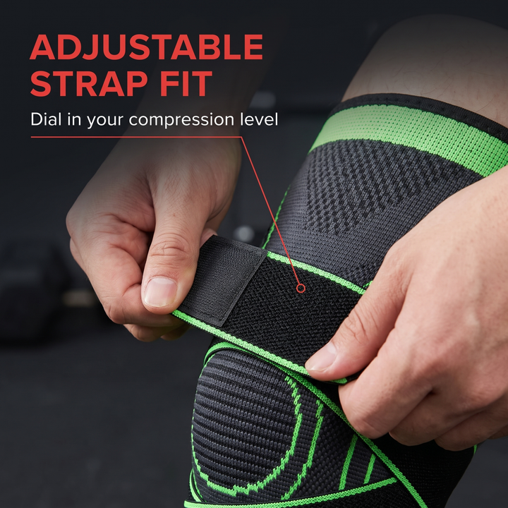 Adjustable Elastic Knee Support Brace Compression Sleeve Knee Stabiliser for Basketball Volleyball Fitness Training Home Gym Workout Recovery
