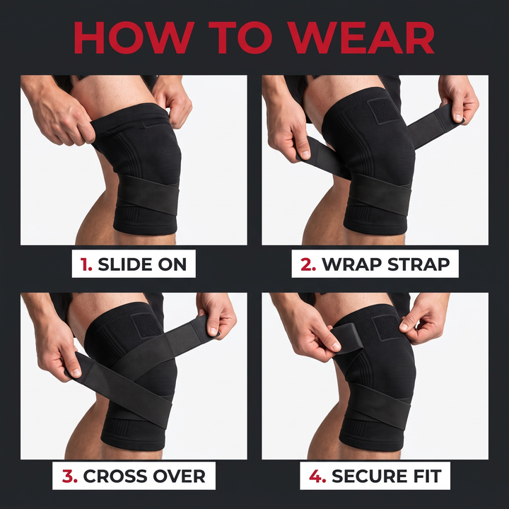 Adjustable Elastic Knee Support Brace Compression Sleeve Knee Stabiliser for Basketball Volleyball Fitness Training Home Gym Workout Recovery
