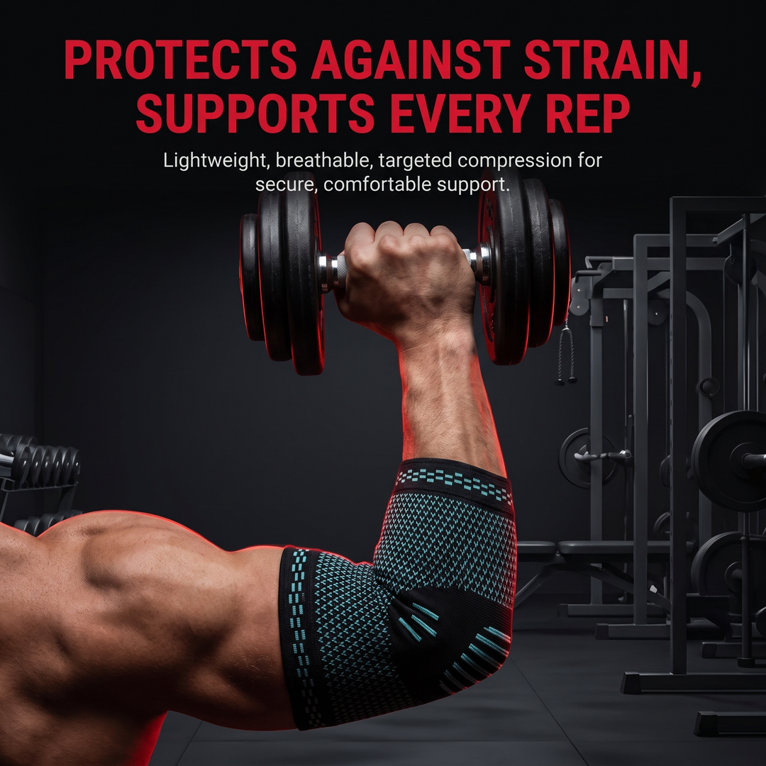 Adjustable Elbow Compression Sleeve Brace Support Joint Stabiliser Breathable Wrap for Gym Fitness Training Sports Recovery Injury Prevention