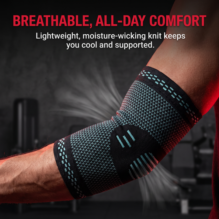 Adjustable Elbow Compression Sleeve Brace Support Joint Stabiliser Breathable Wrap for Gym Fitness Training Sports Recovery Injury Prevention
