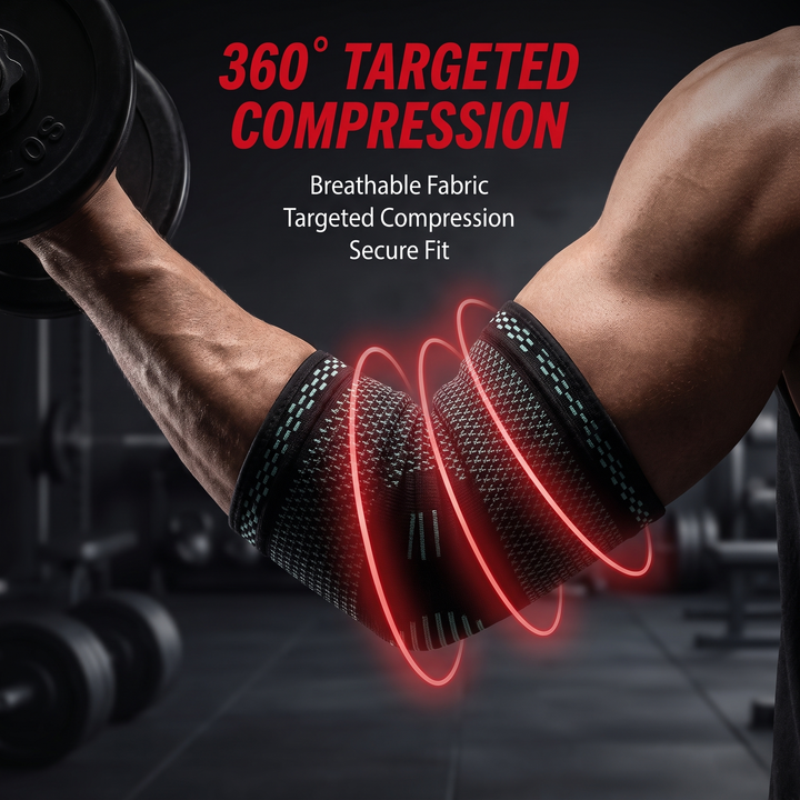 Adjustable Elbow Compression Sleeve Brace Support Joint Stabiliser Breathable Wrap for Gym Fitness Training Sports Recovery Injury Prevention