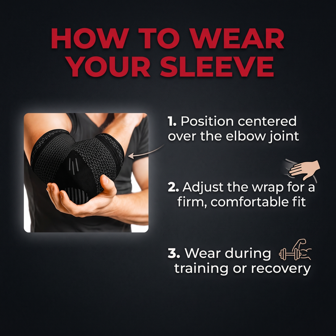 Adjustable Elbow Compression Sleeve Brace Support Joint Stabiliser Breathable Wrap for Gym Fitness Training Sports Recovery Injury Prevention