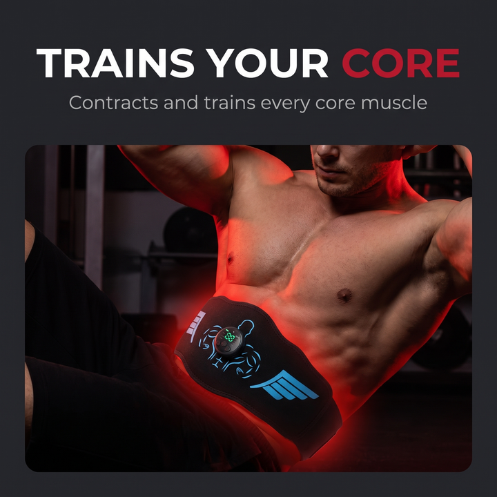 Adjustable EMS Abs Toning Belt Muscle Stimulator Abdominal Trainer USB Rechargeable Unisex Waist Belt Home Gym Fitness Recovery Training