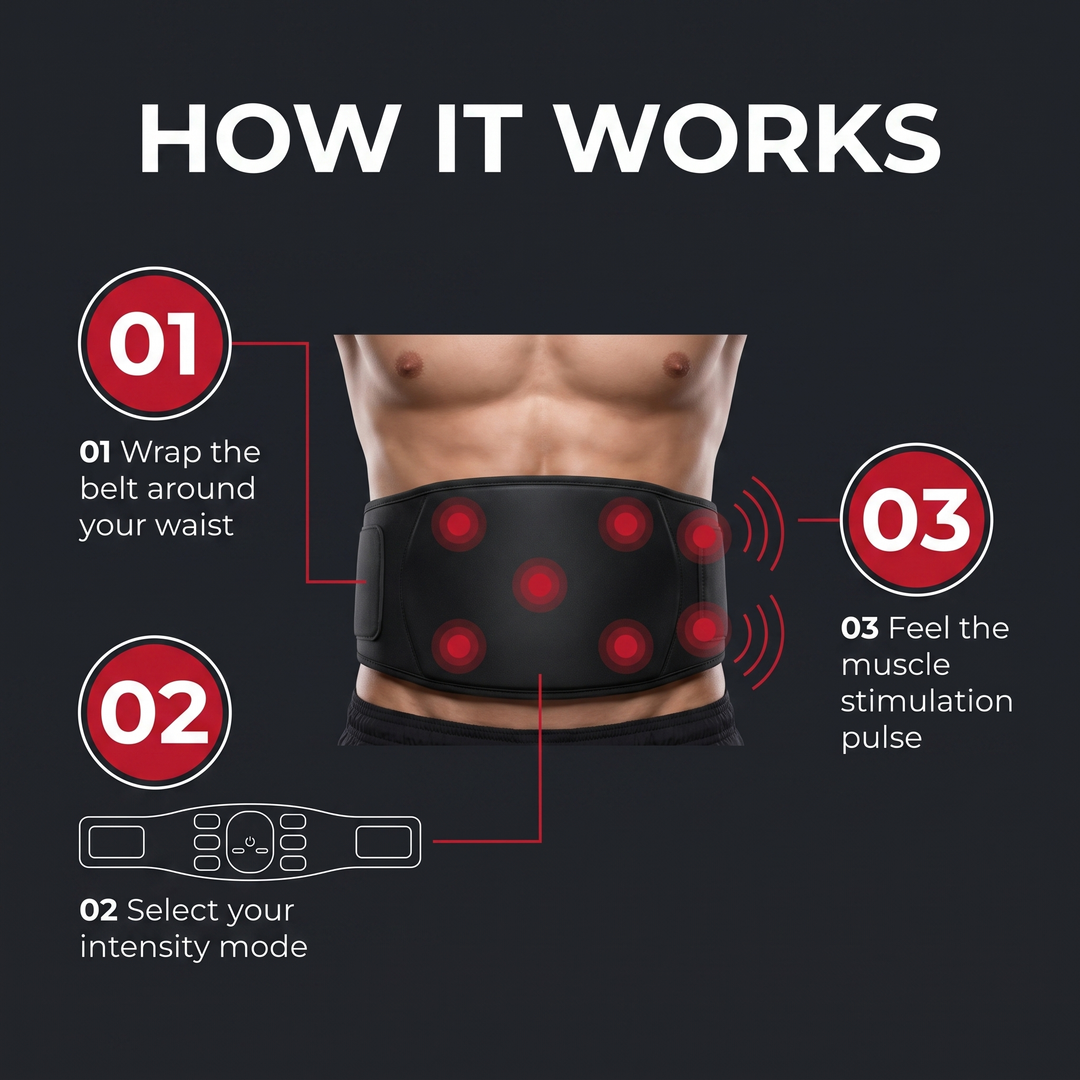Adjustable EMS Abs Toning Belt Muscle Stimulator Abdominal Trainer USB Rechargeable Unisex Waist Belt Home Gym Fitness Recovery Training