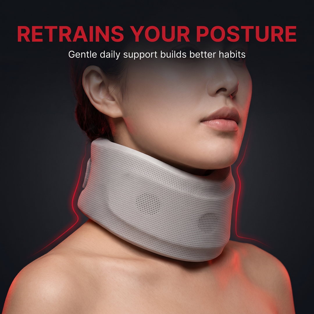 Adjustable Foam Neck Brace Cervical Collar Neck Support for Posture Correction Pain Relief Soft Foam Collar Adults Home Use Recovery Rehabilitation