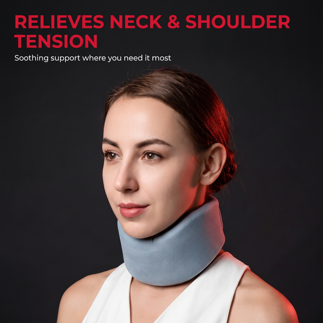 Adjustable Foam Neck Brace Cervical Collar Neck Support for Posture Correction Pain Relief Soft Foam Collar Adults Home Use Recovery Rehabilitation