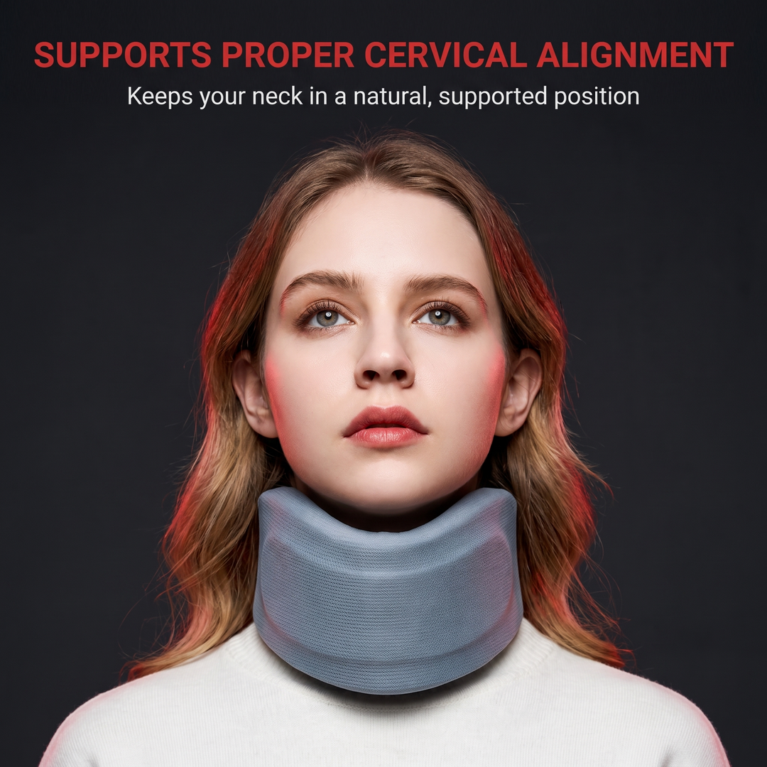 Adjustable Foam Neck Brace Cervical Collar Neck Support for Posture Correction Pain Relief Soft Foam Collar Adults Home Use Recovery Rehabilitation