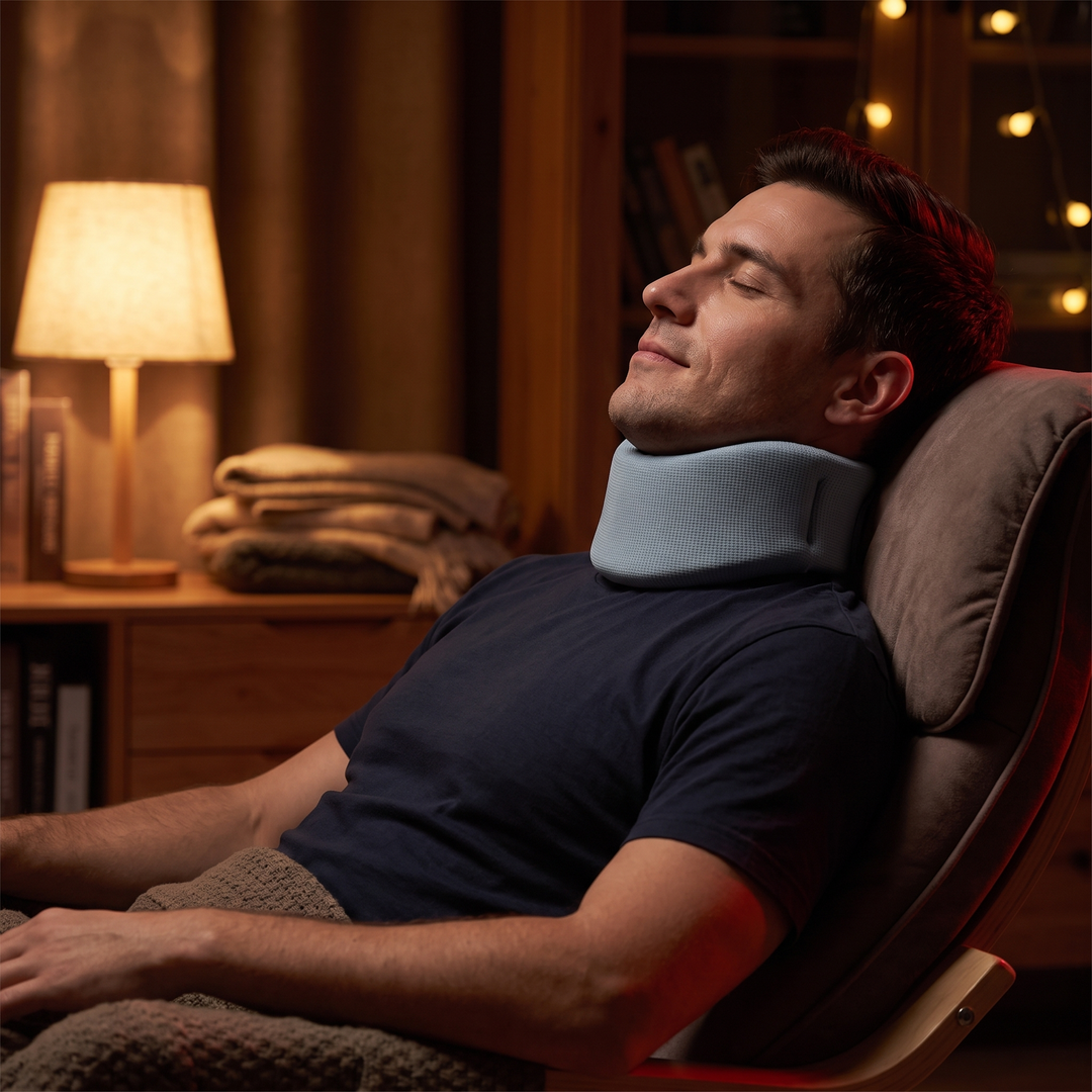 Adjustable Foam Neck Brace Cervical Collar Neck Support for Posture Correction Pain Relief Soft Foam Collar Adults Home Use Recovery Rehabilitation