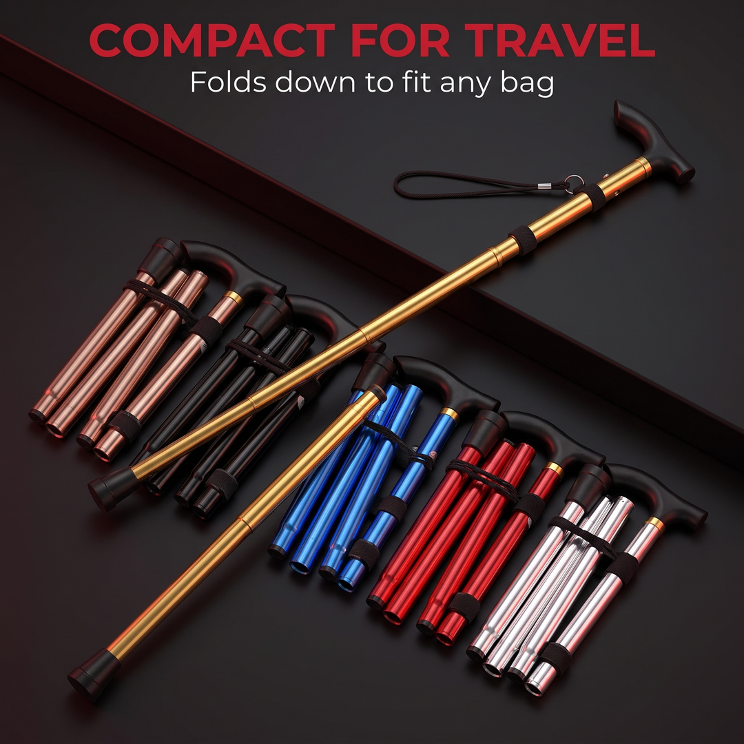 Adjustable Folding Walking Cane - Compact for Travel