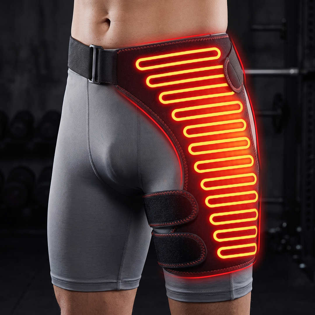 Adjustable Hip Support Brace with Heat Massage Wrap Hip Pain Relief Muscle Relaxation Physiotherapy Recovery Belt for Home and Daily Use