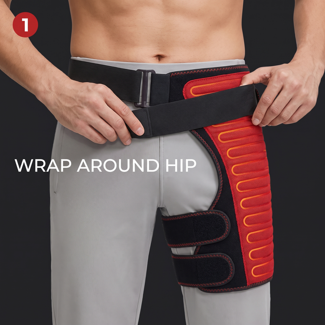 Adjustable Hip Support Brace with Heat Massage Wrap Hip Pain Relief Muscle Relaxation Physiotherapy Recovery Belt for Home and Daily Use