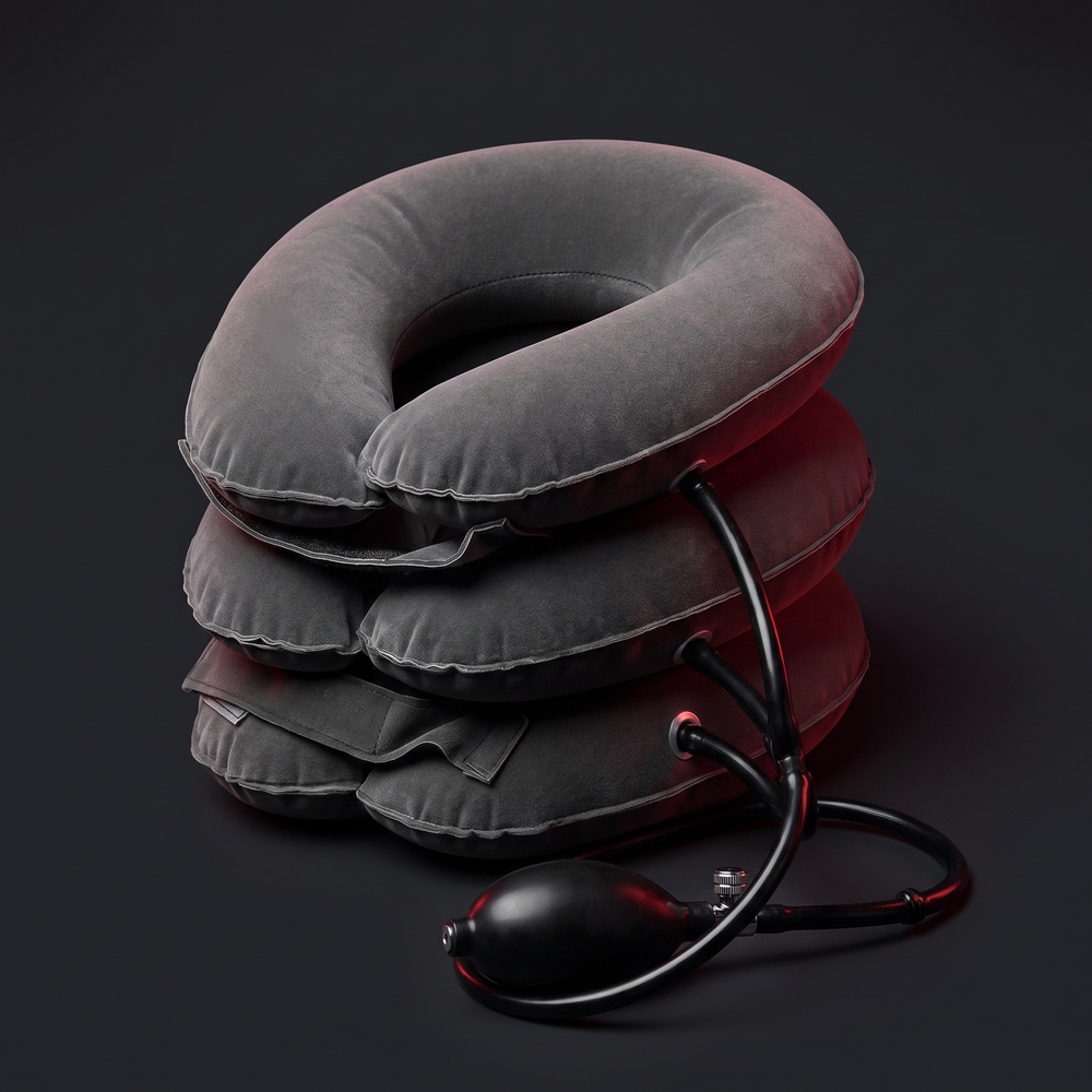 Adjustable Inflatable Cervical Neck Traction Collar - Gray