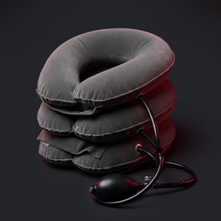 Adjustable Inflatable Cervical Neck Traction Collar - Gray