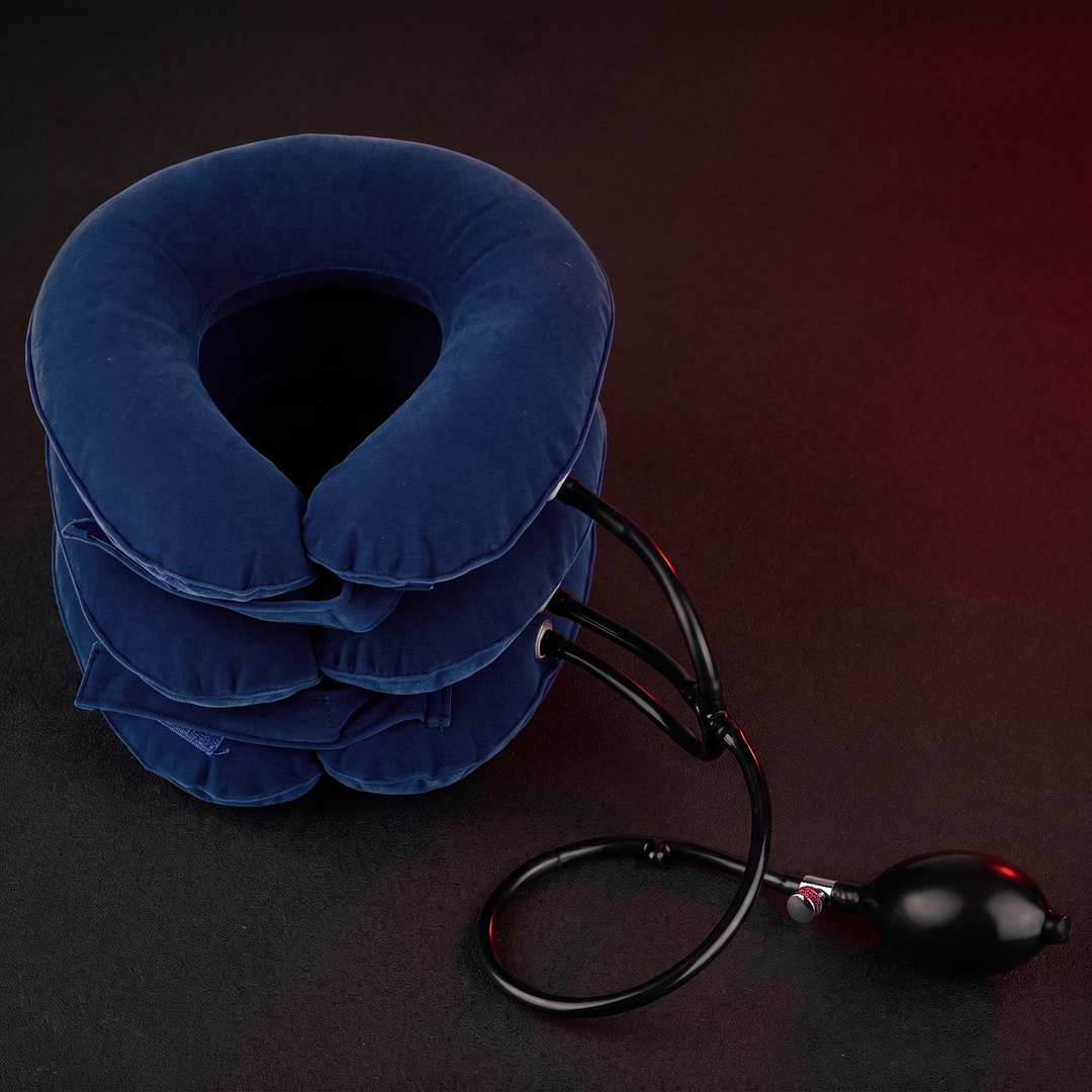 Adjustable Inflatable Cervical Neck Traction Collar - Blue