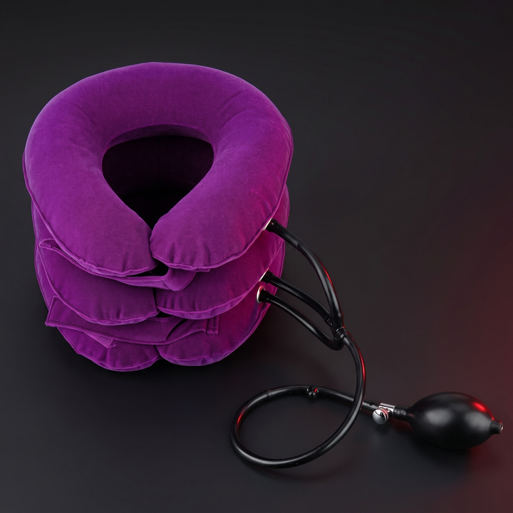 Adjustable Inflatable Cervical Neck Traction Collar - Purple