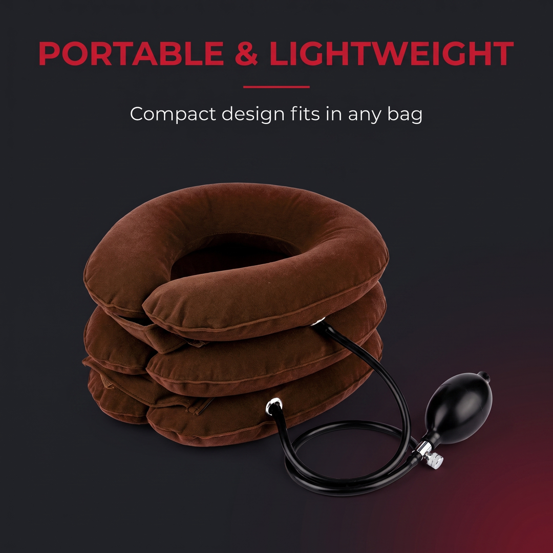 Adjustable Inflatable Cervical Neck Traction Collar - Portable and Lightweight