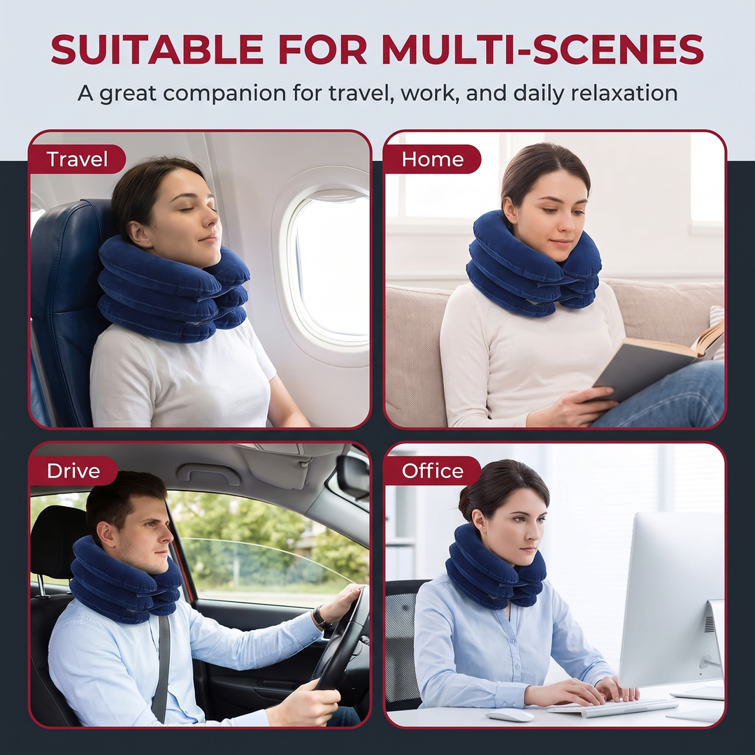 Adjustable Inflatable Cervical Neck Traction Collar - Suitable for Multi-Scenes