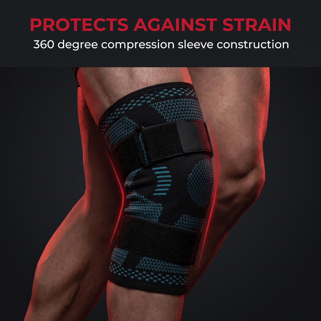 Adjustable Knee Brace with Patella Gel Pad Side Stabilizers Compression Sleeve Knee Support for Pain Relief Sports Recovery Rehabilitation Home Gym