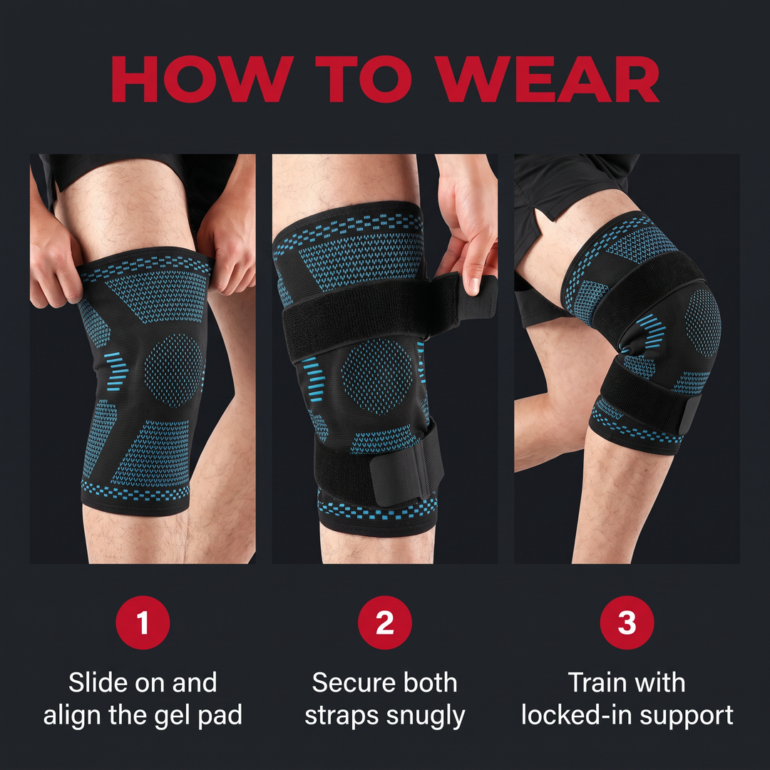 Adjustable Knee Brace with Patella Gel Pad Side Stabilizers Compression Sleeve Knee Support for Pain Relief Sports Recovery Rehabilitation Home Gym