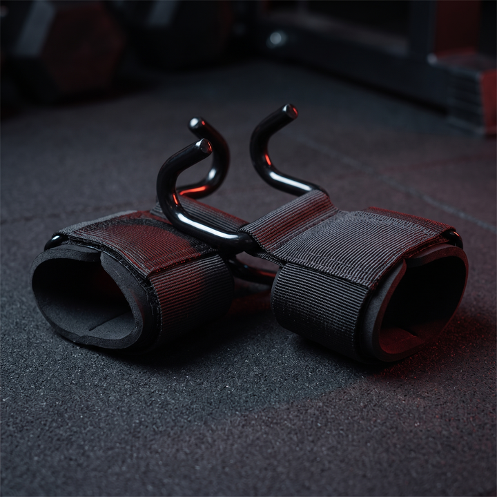 Adjustable Lifting Hooks Wrist Wraps Gym Grip Support Weightlifting Straps Hand Grips Strength Training Deadlift Pull Up Home Gym Workout